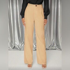 SHEIN Tan Wide Leg Women's Pants